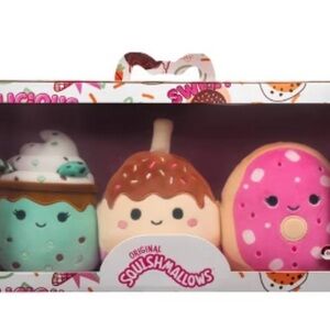 New Squishmallows Sweet Treats Trio - Mint, Brown, Pink